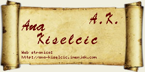Ana Kiselčić vizit kartica